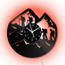 Load image into Gallery viewer, LED Vinyl Wall Clock | Mountain Climbers | 12&#39;&#39; | 0247WPB
