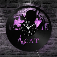 Load image into Gallery viewer, Vinyl Wall Clock | Cat | 12&#39;&#39;
