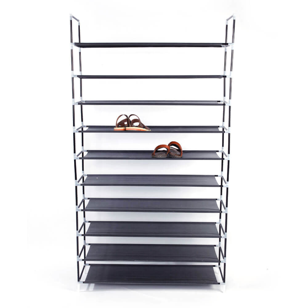 Shoe Rack Fabric Shoe Storage 10 Tier Black Shoe Organizer Cabinet Shelf Cupboard Diy Holder Closet Yogenes