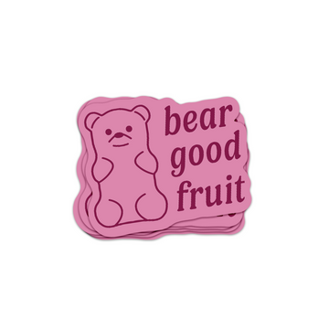 Bear Good Fruit Pink Sticker