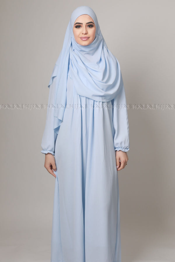 Sky Blue Baby Shower Maternity Dress - Halal Hijab