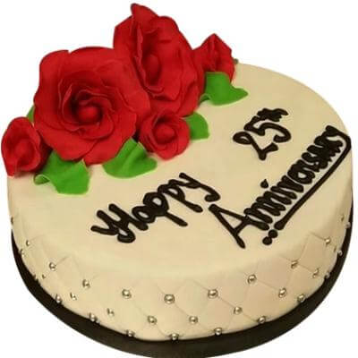 Order Happy 25th Anniversary Cake Online Best Prices Expressluv