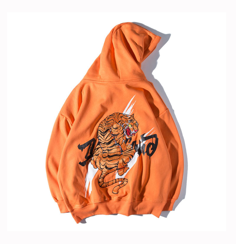 Asian Tiger Embroidered Hoodie - Amoyboys