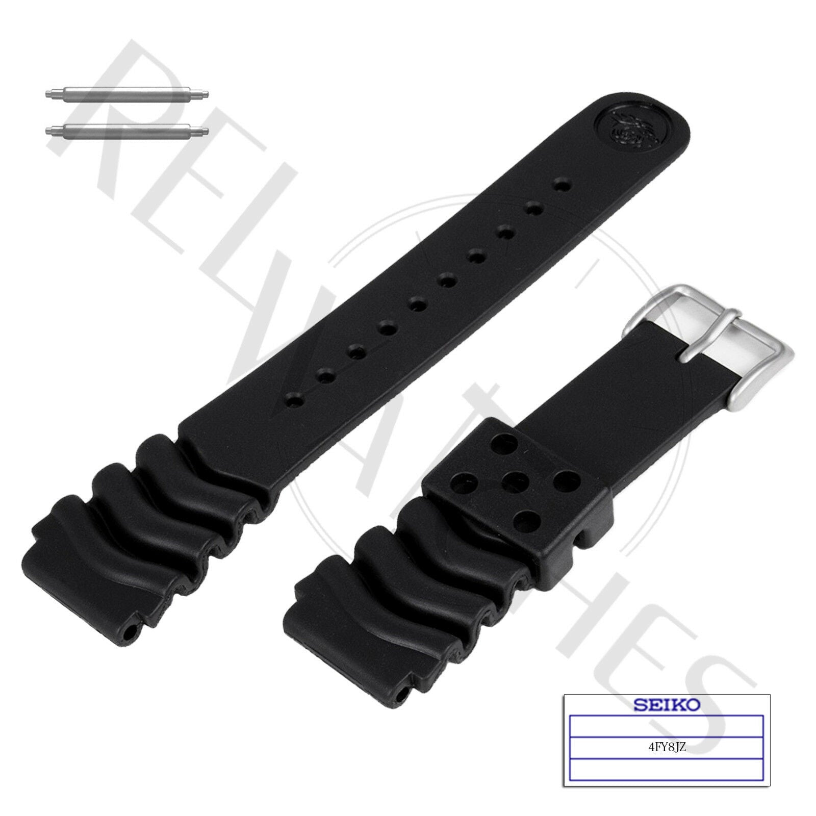 SEIKO 4FY8JZ 22mm Black Rubber Watch Band – REL Watches