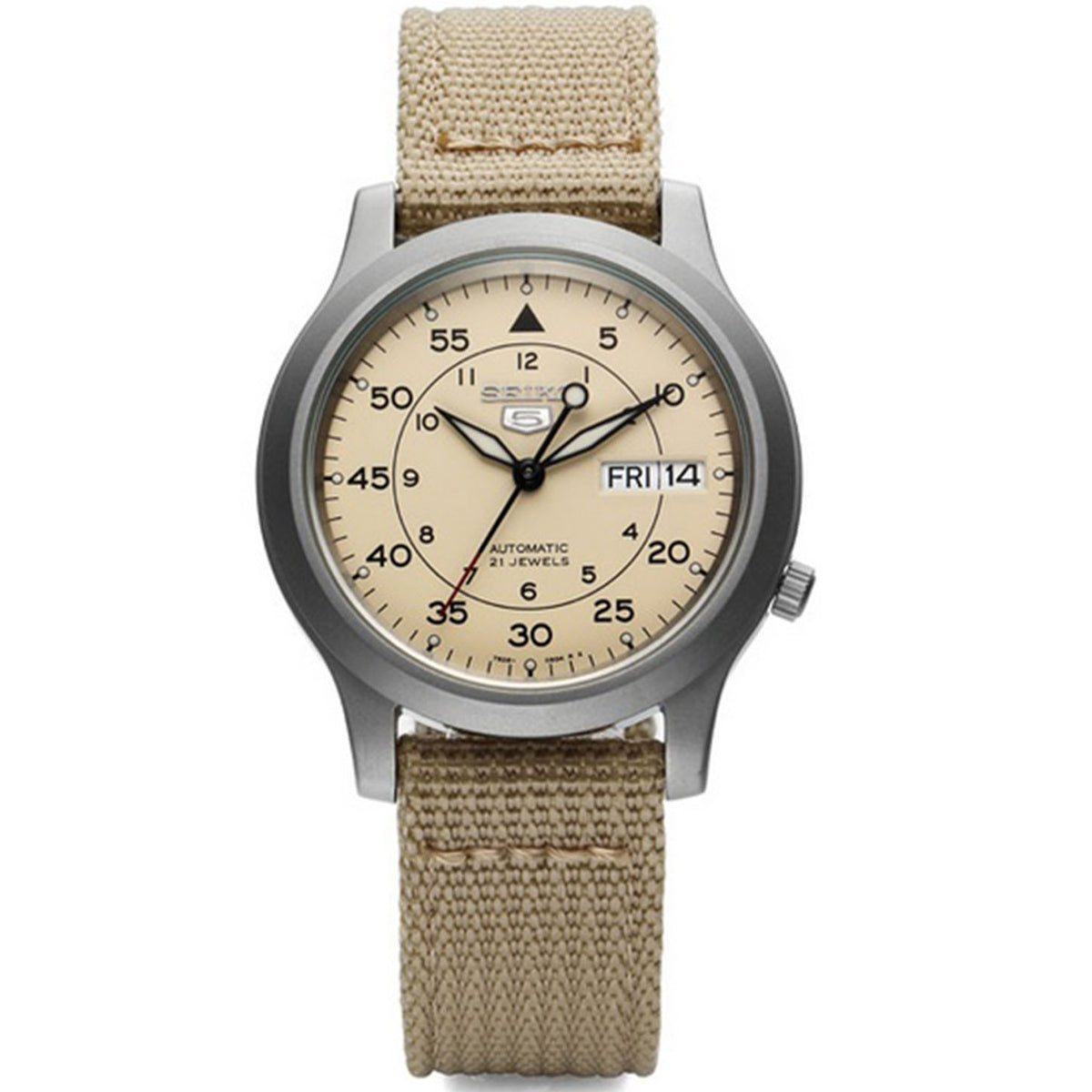 Seiko 5 Automatic Military Watch - Beige Dial Canvas - SNK803K2 – REL  Watches
