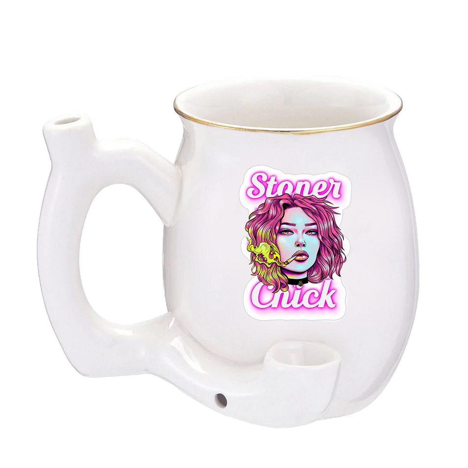 Ceramic Pipe Ceramic Mug Cup Pipe Stoner Chick White Hibro Wholesale 