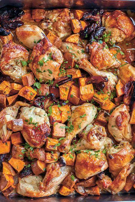 Grilled chicken with sweet potatoes