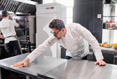 cleaning kitchen with dish towels