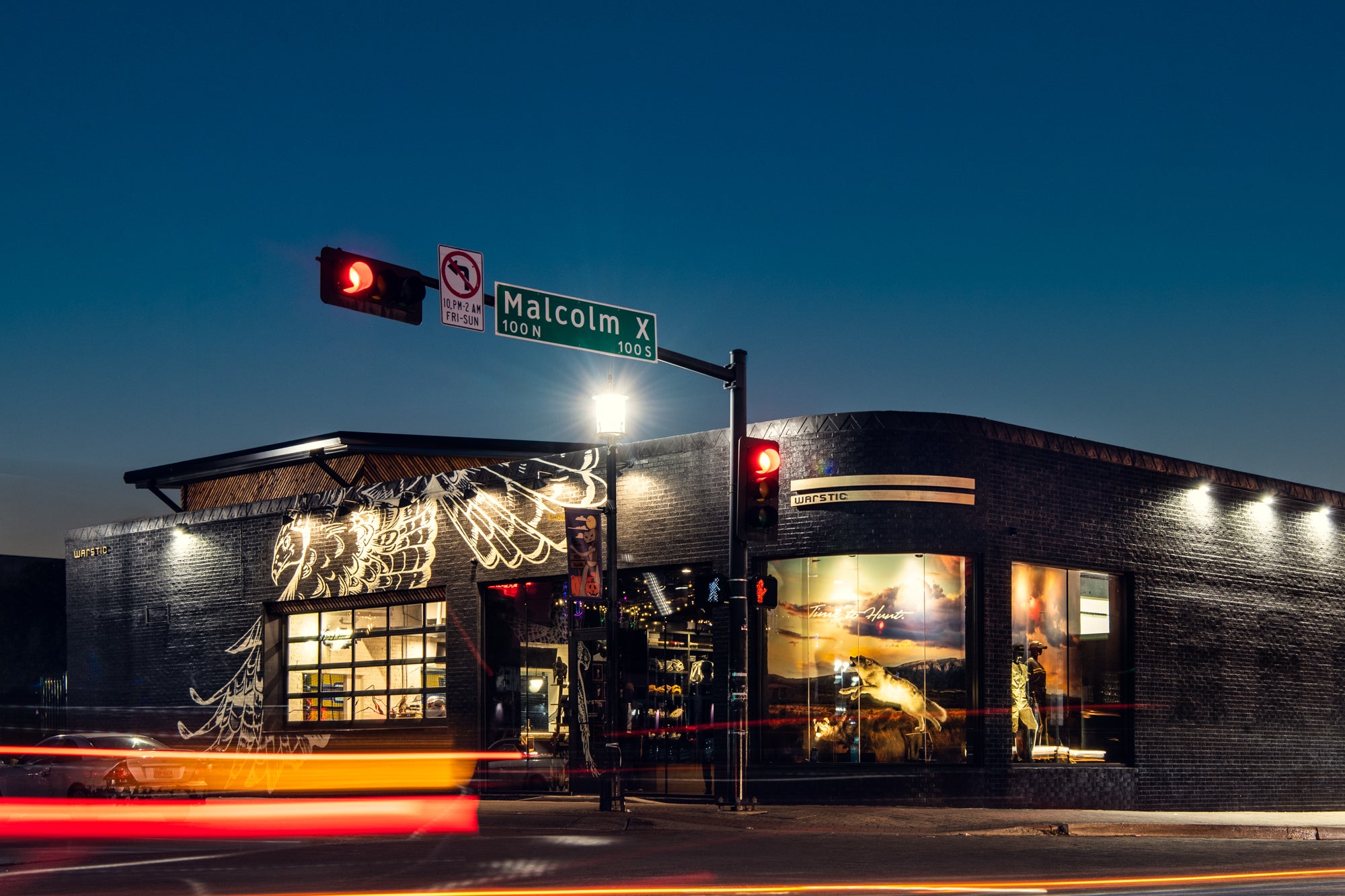 View of the Main Street side of the Warstic Flagship Store