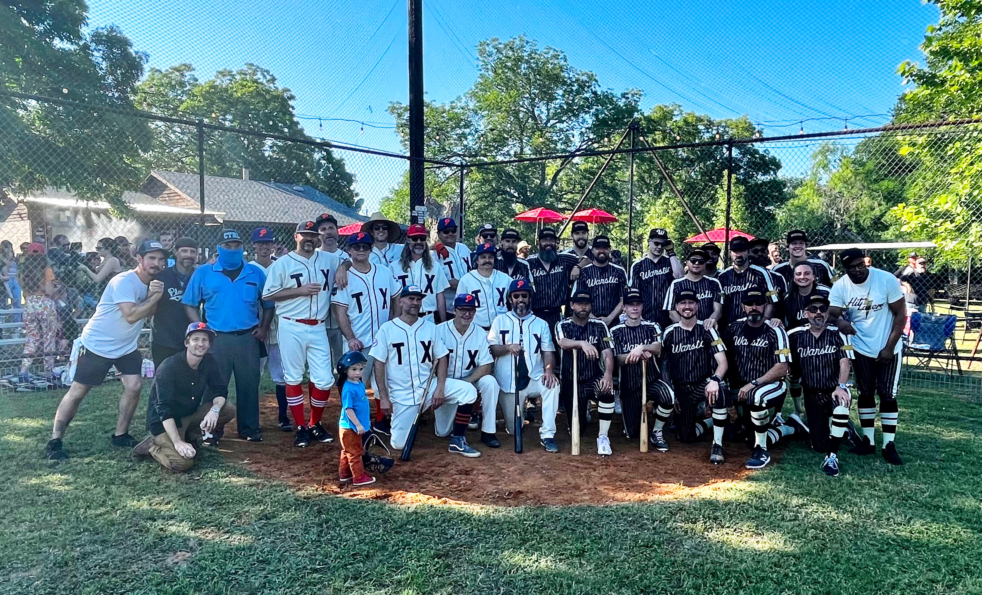 The Texas Playboys and the Warstic Woodmen after the game