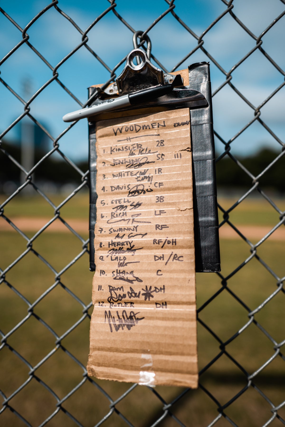 The Warstic Woodmen lineup card