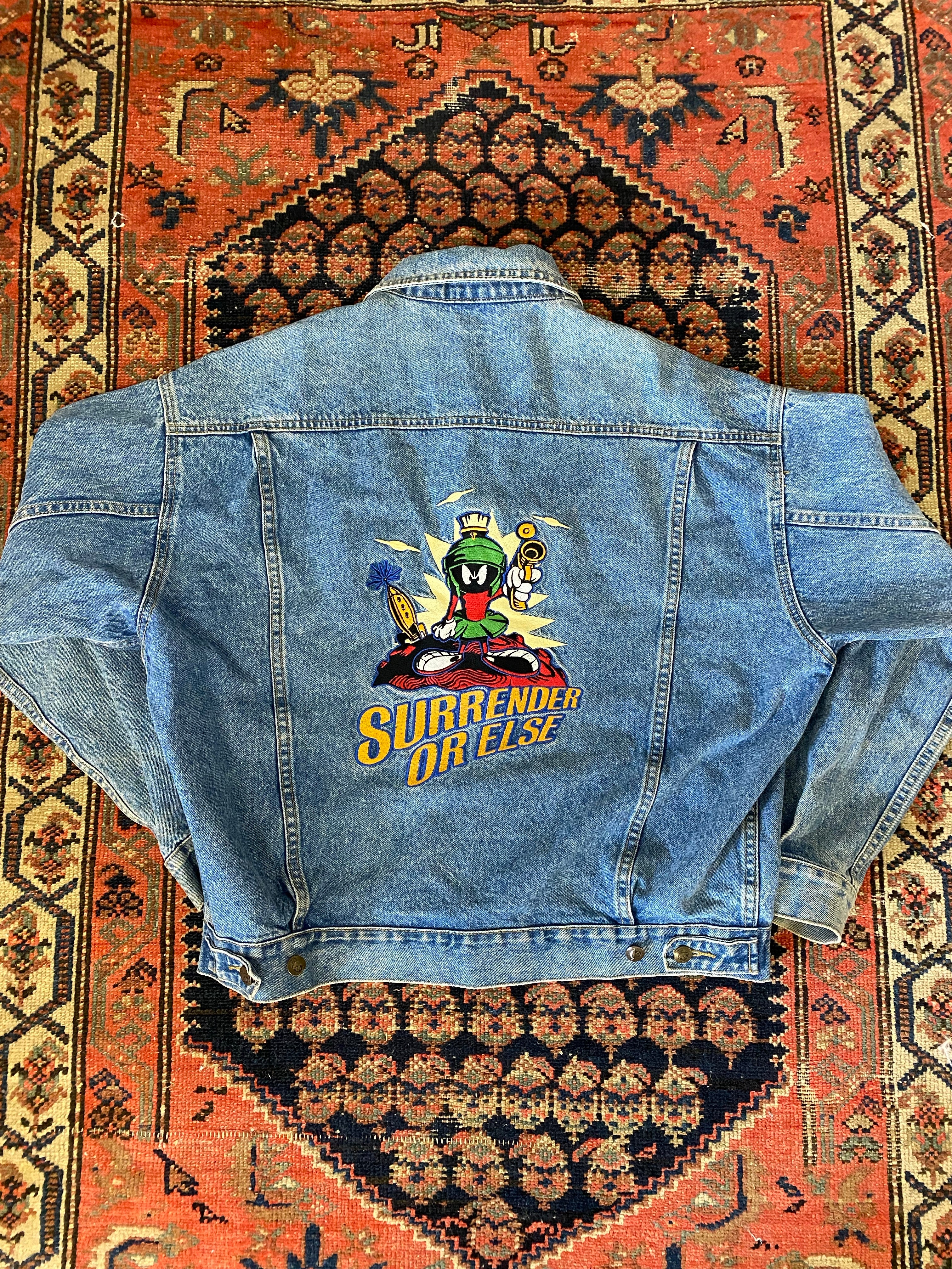 90s Embroidered Marvin Denim Jacket - L