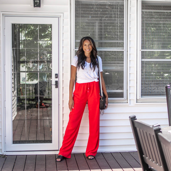 Three Ways to Style Our Red Linen Pants for Tall Women – Amalli Talli