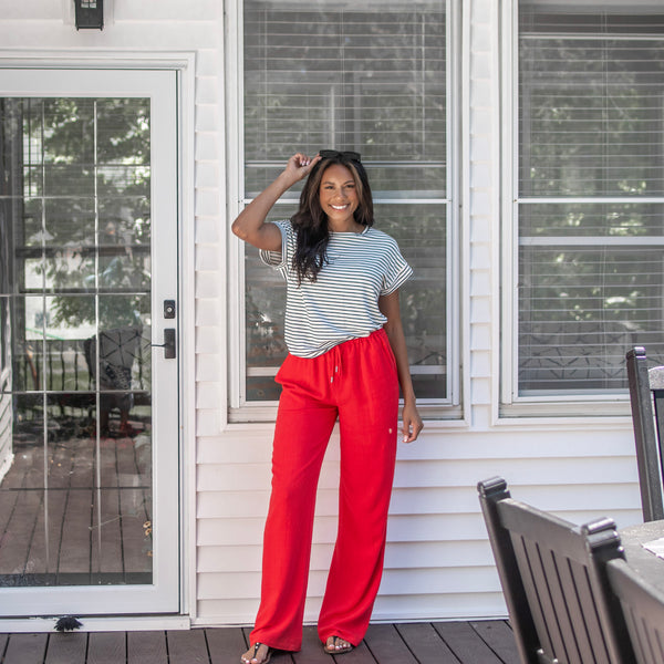 tall linen pants and tees for tall women- Amalli Talli