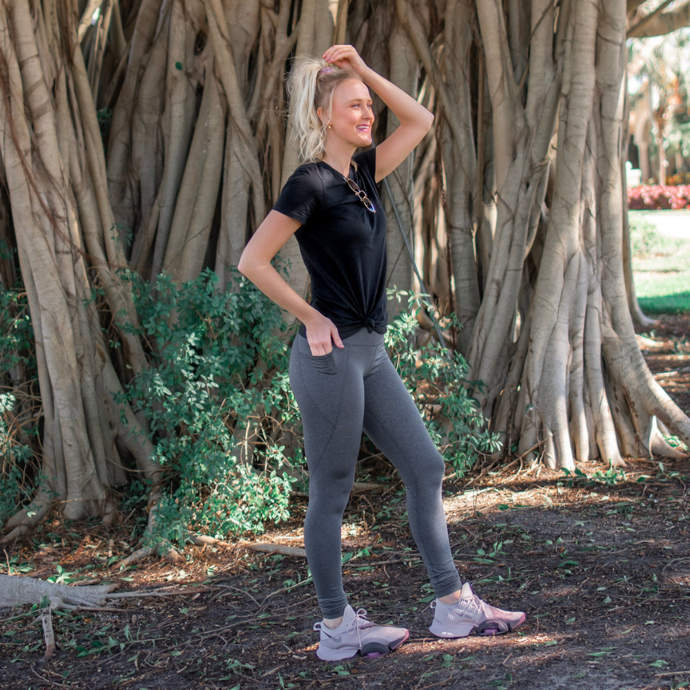 Essential Tall Athletic Legging in Heathered Grey - Amalli Talli