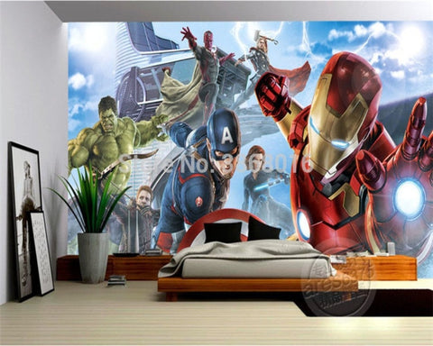 3d Hd Custom Captain America Avengers Boys Bedroom Photo