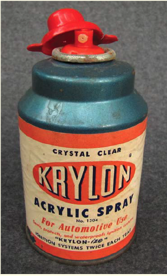 Vintage Krylon spray paint Crystal Clear 5 Ball Label Old Valve 1970s 1960s