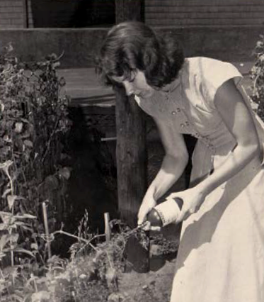 woman using aerosol