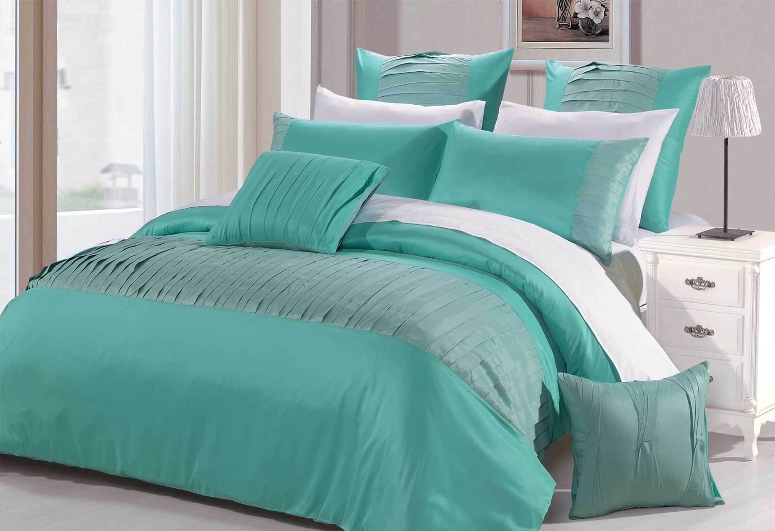 Molise Turquoise Quilt Cover Set Aqua Summer Bedding Set