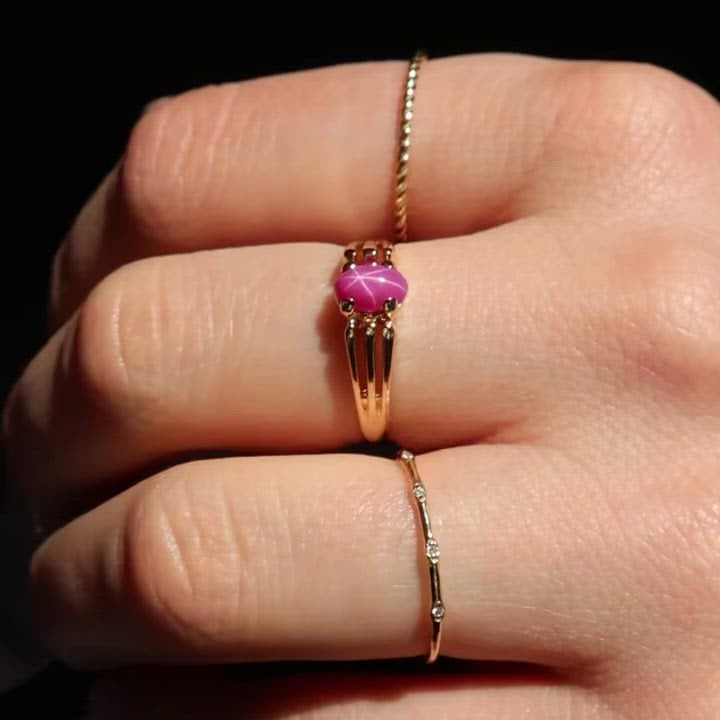 Vintage pink star sapphire ring, folklor, canada