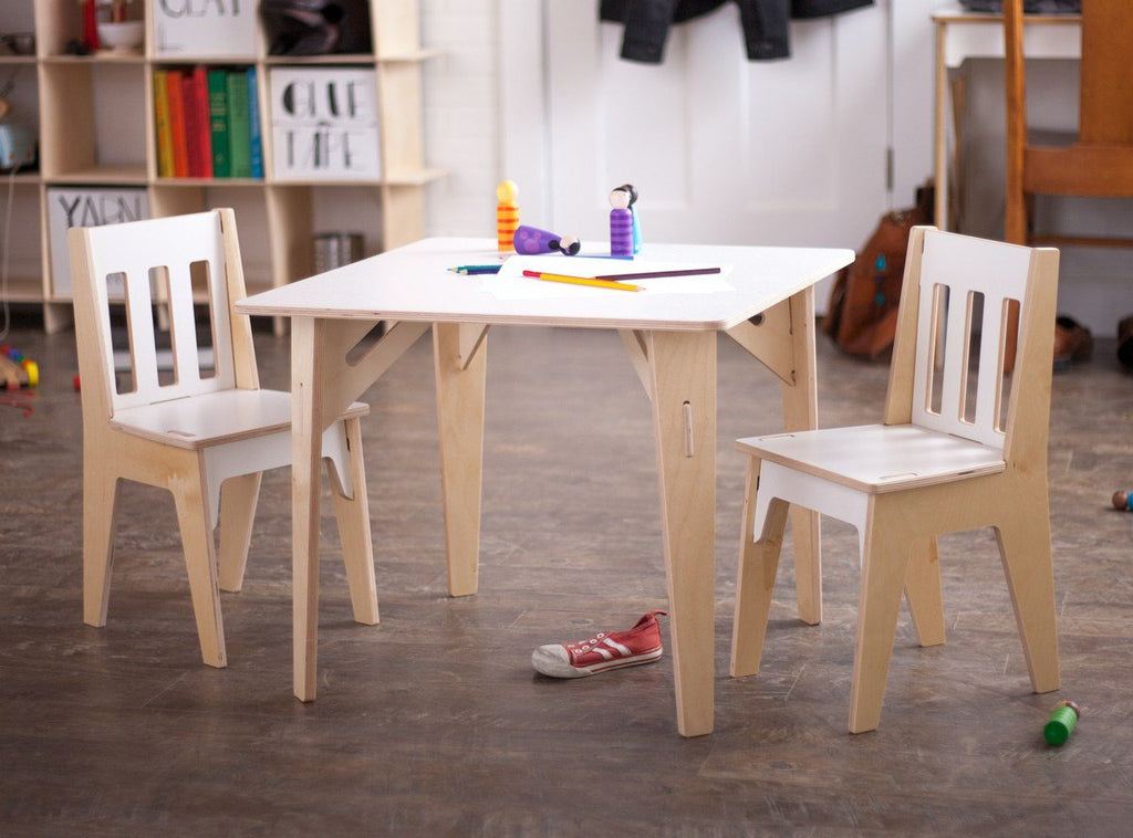 kids timber table and chairs