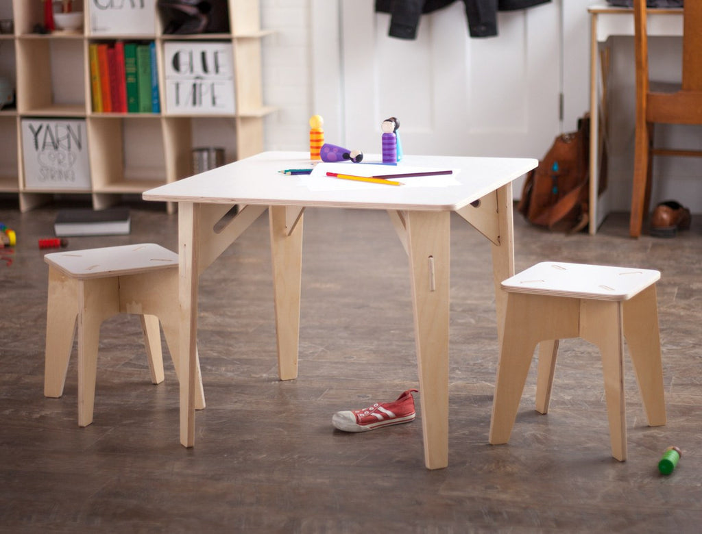 round wooden kids table