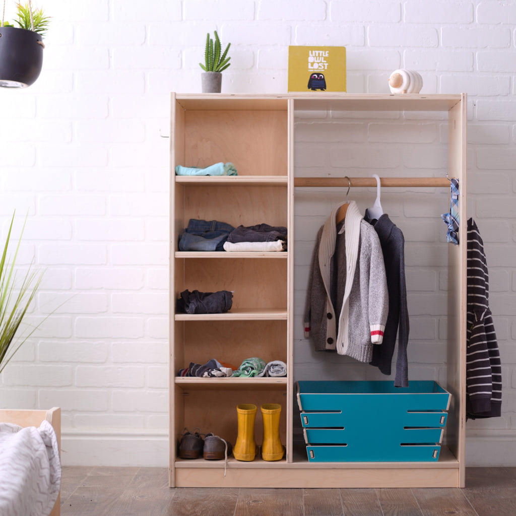 childrens wardrobe with shelves