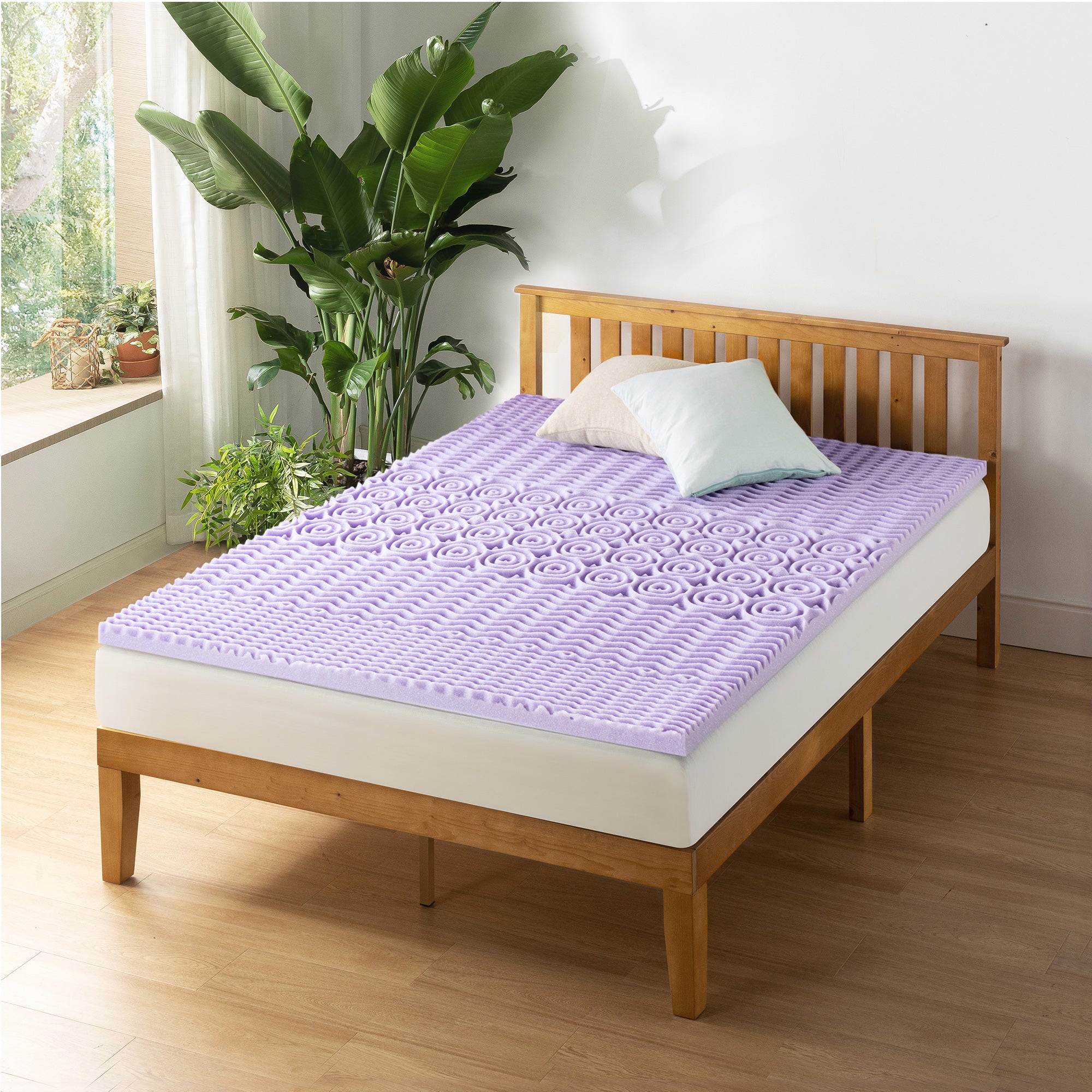 Mellow 4 Cooling Gel Egg Crate Memory Foam Mattress Topper, Queen