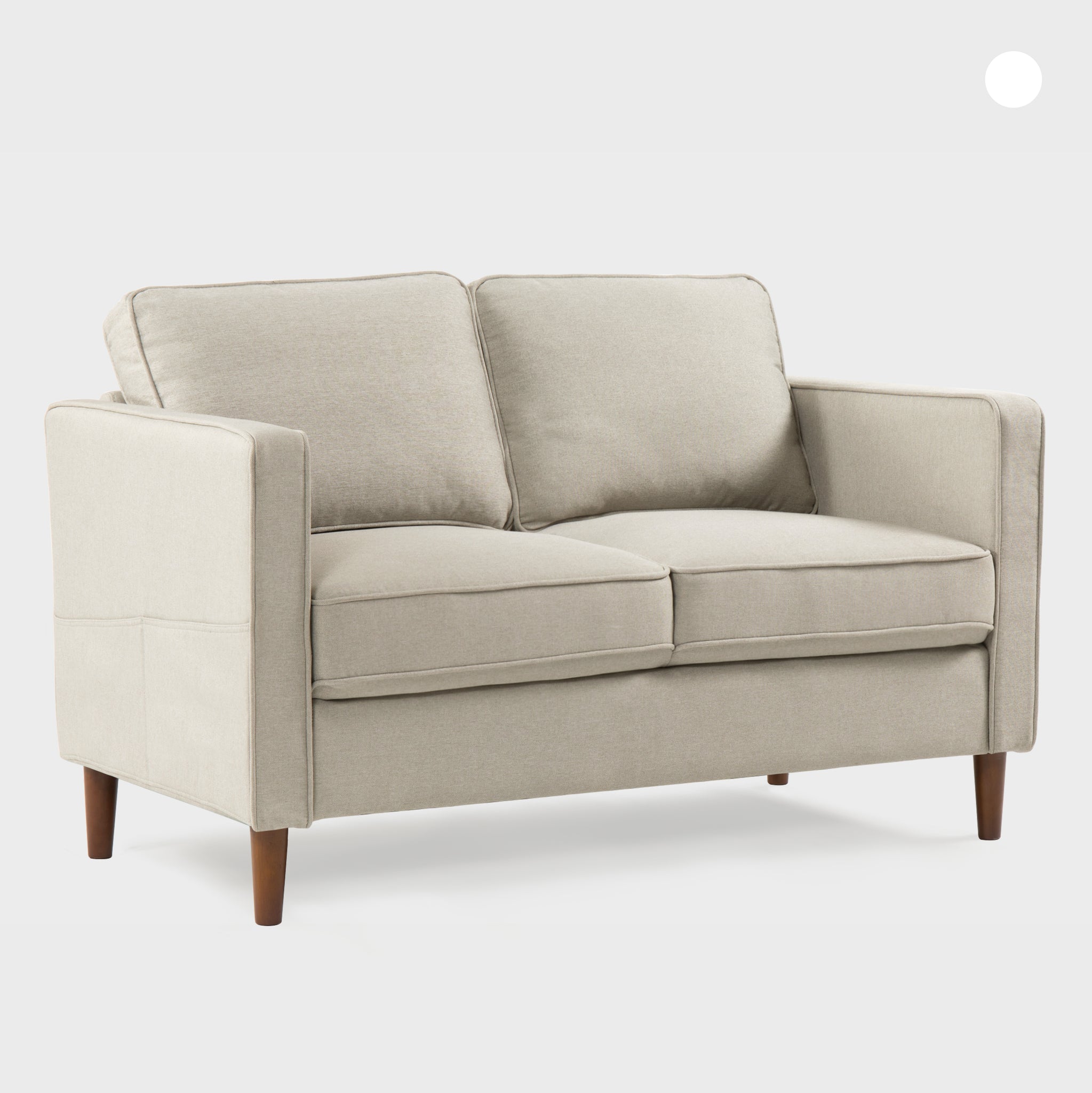 Hana Linen Sand Gray Loveseat