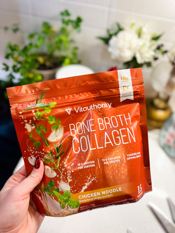 NEW Vitauthority Chicken Soup Flavored Bone Broth Collagen Powder