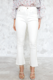 Flare Crop Denim Pant in White