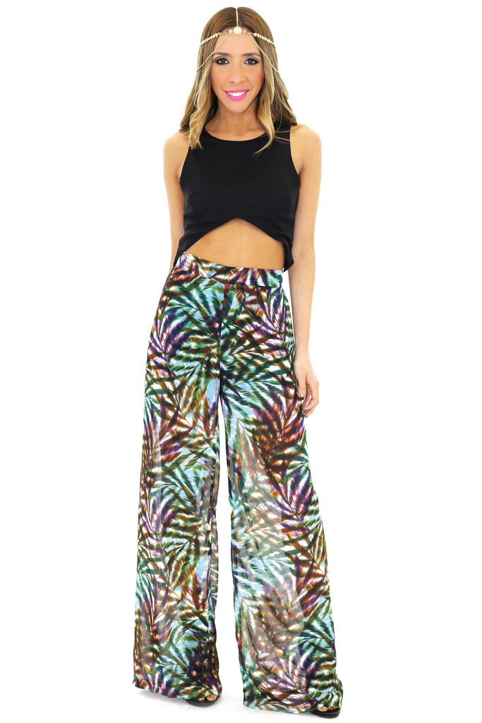 HANAMA FLORAL PALAZZO PANT - Green – Haute & Rebellious