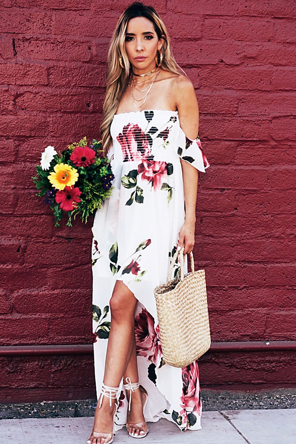 Make Nice Off-Shoulder Floral Maxi– Haute & Rebellious