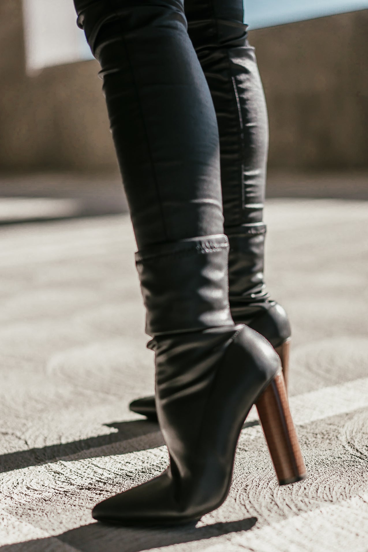 black pointy sock boots