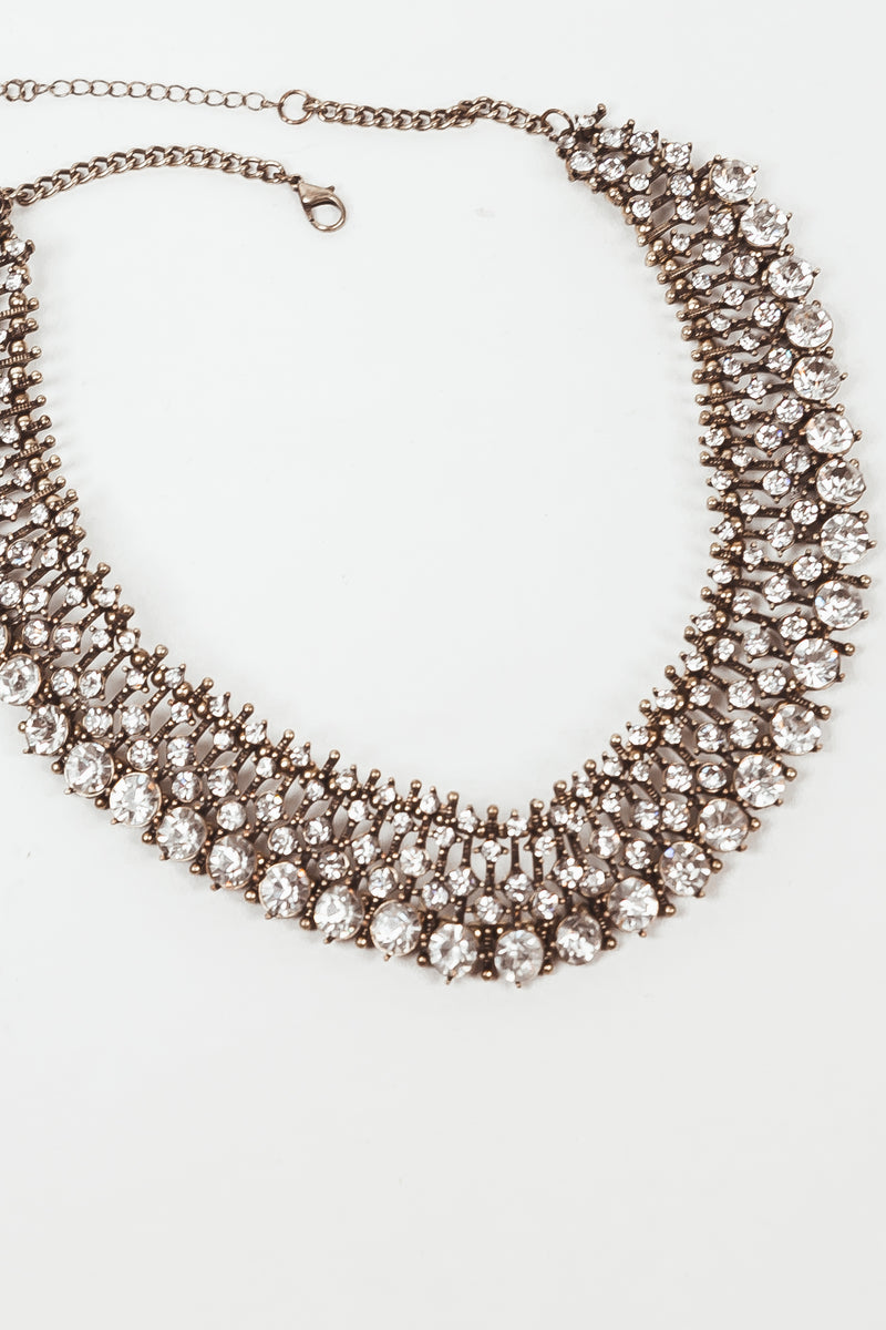 flat crystal necklace