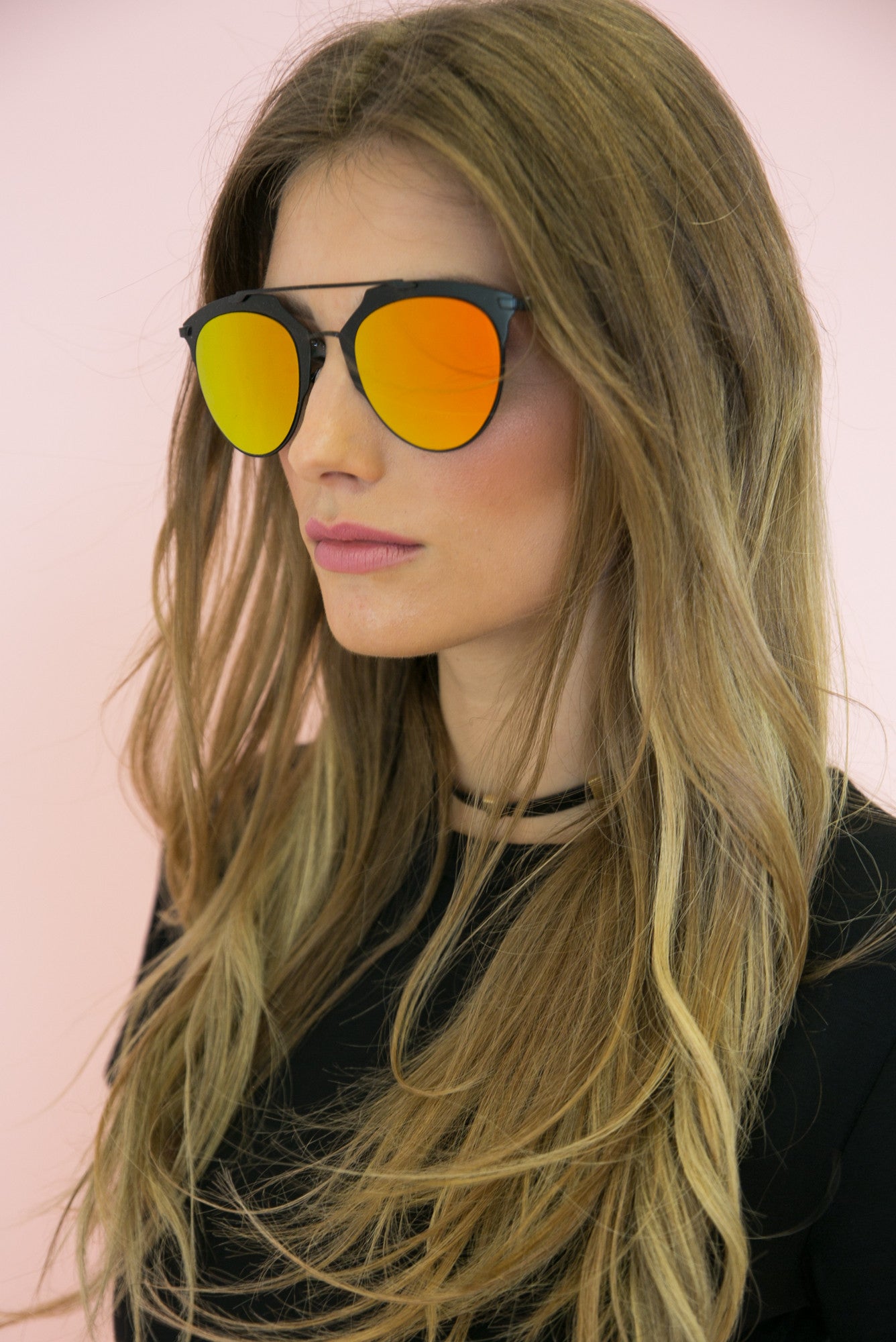 Skylar Reflective Sunglasses - Black/Orange – Haute & Rebellious