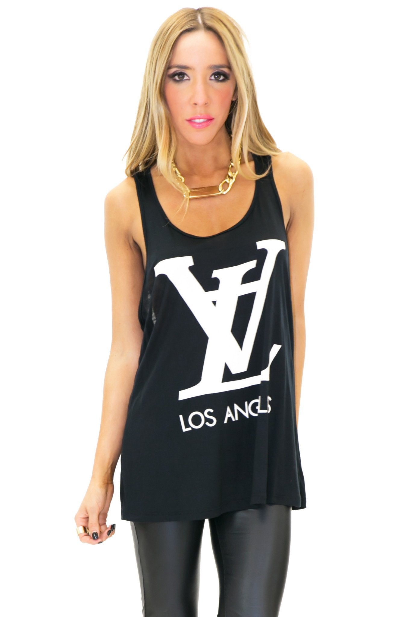 LV LOS ANGELES VINTAGE TANK - Black– Haute & Rebellious