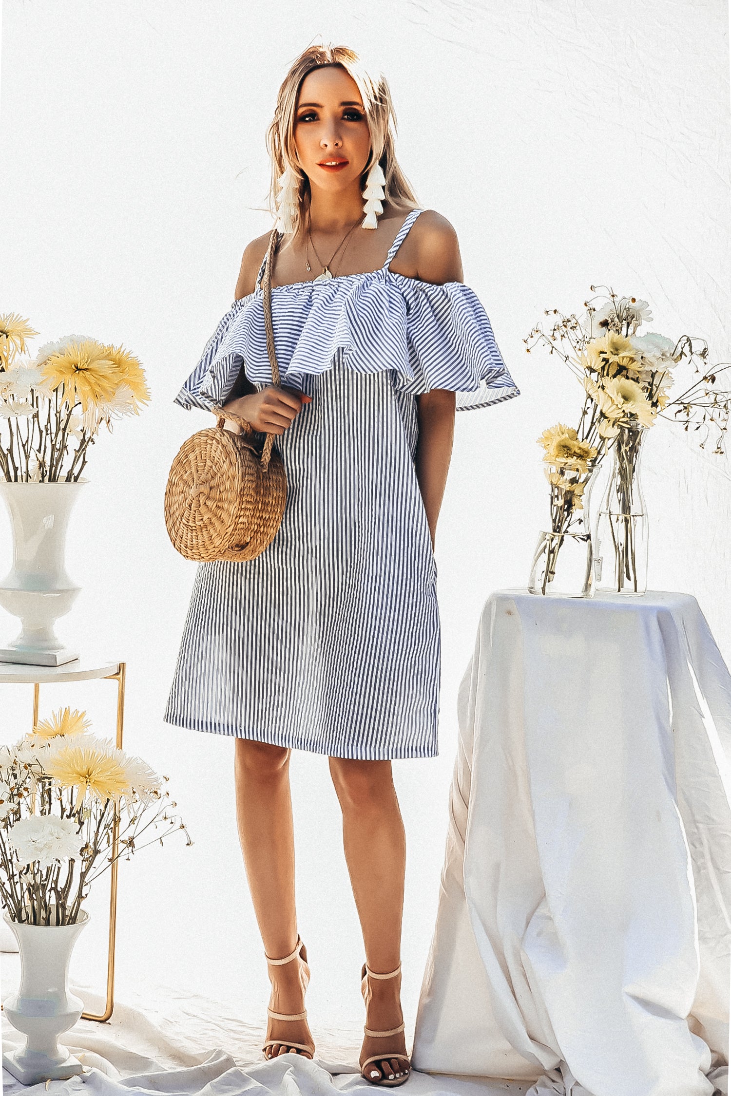 Summer Vacay Striped Ruffle Dress– Haute & Rebellious