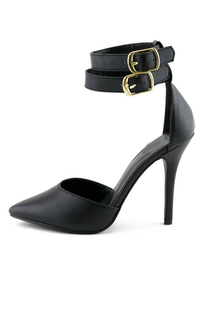 HARIS DOUBLE ANKLE STRAP HEEL - Black | Haute & Rebellious