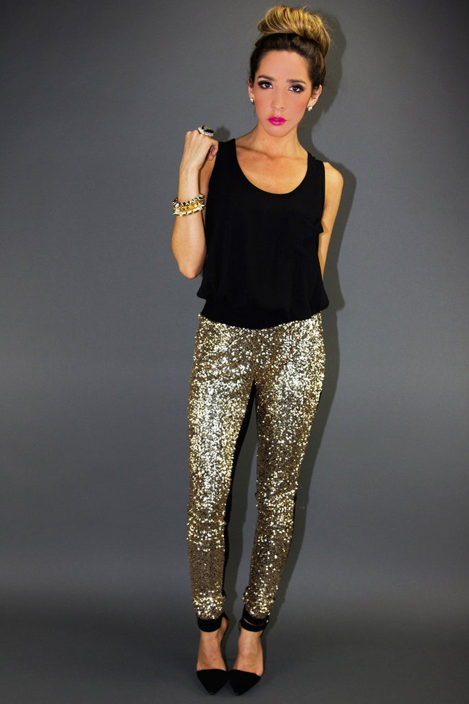 GOLD SEQUIN PANTS – Haute & Rebellious