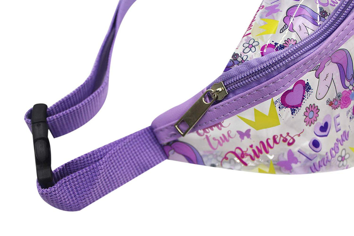 Clear Fanny Pack Waist Bag-Princess Purple Bum Bags for Girls -Aj Cost
