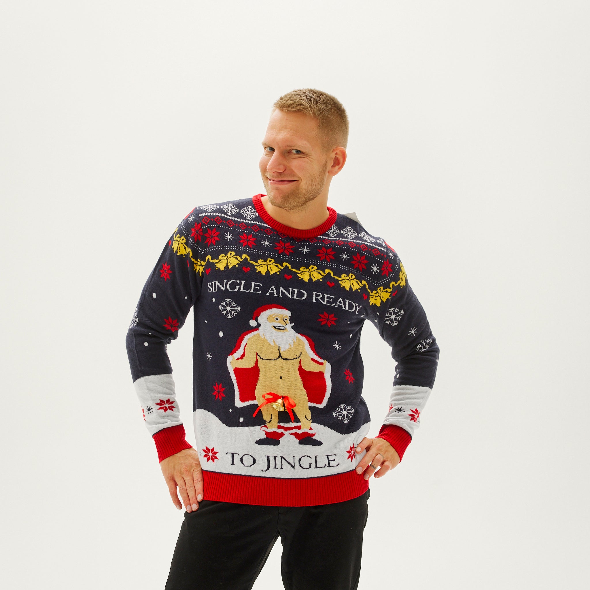 Läs mer om The Single And Ready To Jingle Sweater - Herr