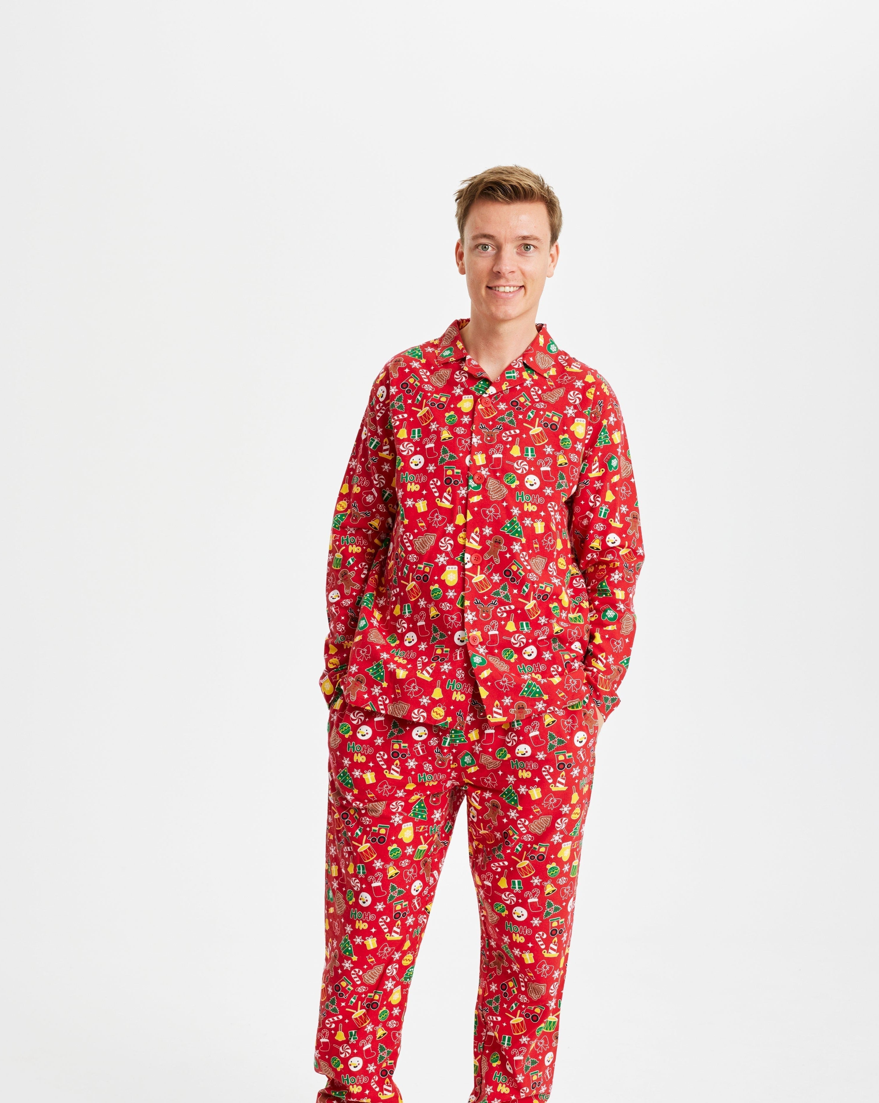 Crazy Julpyjamas Flannell Röd - Herr.