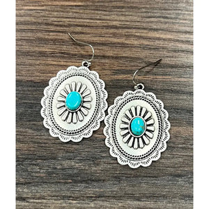 Turquoise Concho Earring - The Vintage Belle 