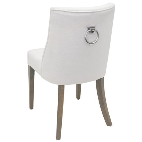Hamptons Dining Chair White chrome ring