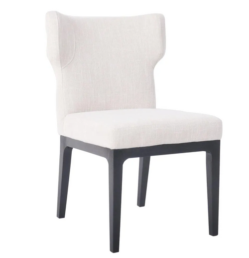Dover Black Dining Chair - Natural Linen