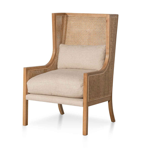 Lia Rattan Armchair - Sandy White