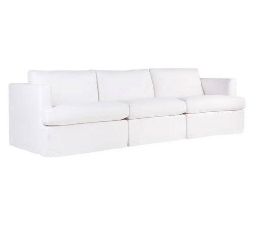 Lincoln Slip Cover Modular Sofa - White Linen Option 3
