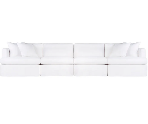 Lincoln Slip Cover Modular Sofa - White Linen Option 4