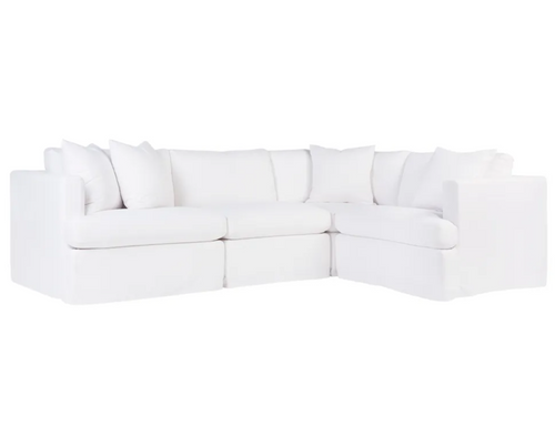 Lincoln Slip Cover Modular Sofa - White Linen Option 1
